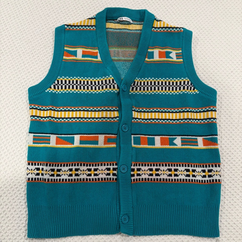 Zara Multicolor Patterned Men's Cardigan